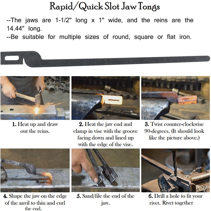 E-cowlboy Rapid Tongs Bundle Set Five Types DIY Blacksmith Tongs
