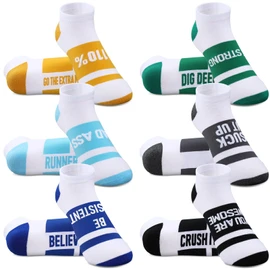 Suhine 6 Pairs Inspirational Athletic Running Sock Set Multicolored Inspirational Low Cut Socks Gifts for Women's Runner(Delicate)