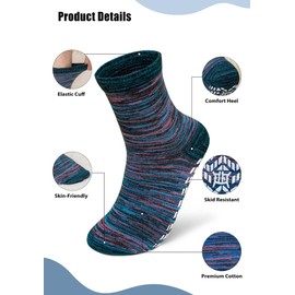 ZAKASA Anti-slip Grip Socks for Men: Non Slip Slipper Socks for Athletic Yoga Pilates Gyms UK 9-11 Color-4 Pairs