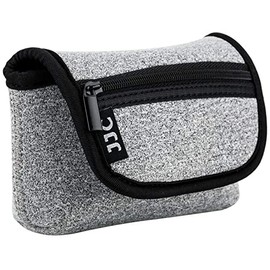 JJC Compact Camera Case Pouch for Sony ZV-1F ZV1F RX100 VII VA VI V IV III II Canon G7X III II G9X II SX740 SX730 Ricoh GRIII GR3 HDF GRII GR Olympus TG-7 TG-6 TG-5 TG-4, w/Zippered Pocket - Grey