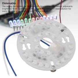 Ceiling Fan Light Replacement Panel 4.5inch 3 Color Light 15W 3CCT Flush Mount LED Fan Light Source Module, LED Chip with Memory Function, Dimmable Aluminum Substrate, Easy