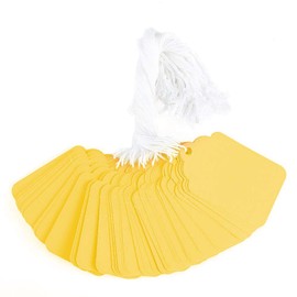Brothersbox Yellow Price Tags 240pcs, Matte Tags with Strings Attached Marking Merchandise Hang Tags Labels for Christmas Gifts Jewelry Clothing Garage Yard Rummage Sale Supplies 1.69 x 2.75 inch