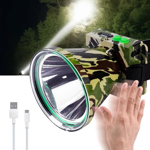 ZHONRUISSV Super Bright Rechargeable Headlamp, Motion Sensor LED Head Lamp