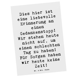 Mr. & Mrs. Panda Postcard Saying Joy Experience - Gift, Positive Thinking, Thought Stop, Quote, Motivation, Inner Peace, Invitation