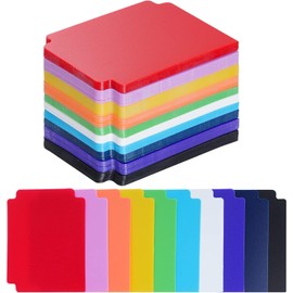 Pack of 100 Card Dividers, Card Divider 95 x 70 mm, 10 Colours, Standard Size, Card Divider, Multicoloured, Plastic Dividers for Games, Sports, Storage Boxes, Folders