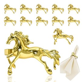Servilleteros de caballos, 12 unidades, bonitos servilleteros de animales, hebillas de metal para boda, cumpleaños, fiesta, victoria, banquete, Navidad, decoración de mesa, accesorios
