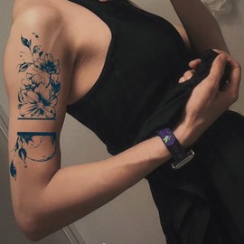 TempooCos Semi-Permanent Tattoos 6 Pcs Long-Lasting Waterproof Tattoo Arm Leg Chest Fake Tattoos for Adults Men Women(6.7"×18.9")