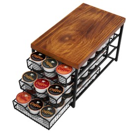 YCICI Coffee Pod Drawer Holder for K cup, 3tier Coffee Pod Drawer Organizer, No Assembly Required, K Cup Holder with 54 Capacity Capsule Pods. Suit for Home Office,Kitchen,Cafe Counter. (Black)