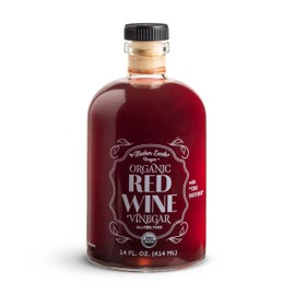 Mother Earth, Organic Red Wine Vinegar with The Mother, Fresh Pressed Organic Cabernet Grapes, ORWV, RWV, Raw, Unpasteurized, Unfiltered (1/14oz Apothecary Glass Bottle with Pour Spout)