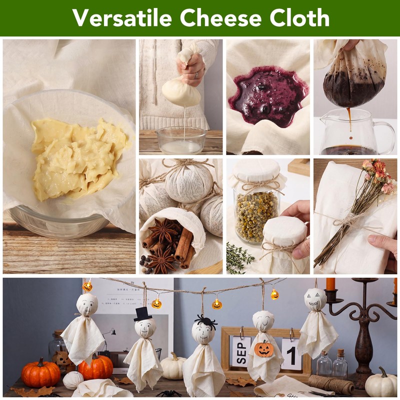 10 PCS Cheese Cloths for Straining, 20x20 Inch Grade 100