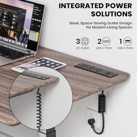 Recessed Furniture Drawer Outlet with 3 Fast-Charging USB Ports & 3 AC Outlets – 5 FT Spring Cord- (Black)