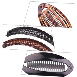 4 Pcs Banana Hair Clip Set, Vintage Clincher Combs Tool, Double Banana Clip Long Hairs Clips Ponytail, Strong Grip Barrette Hair Accessories for Women Girls