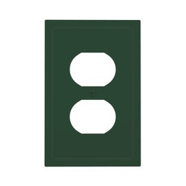 LOLREAI Outlet Covers Dark Green 1 Gang Duplex Light Switch Cover Plate Decorative Wall Plates Socket Cover Electrical Switchplate Receptacle for Bathroom Bedroom Home Decor