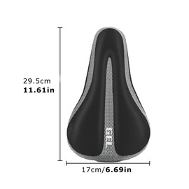 Bike Seat Cushion, Comfort Gel Bike Seat Pad Shock-Absorbing Bik-e Saddle Cushion Breathable Sea-t Cove-r for Indoor & Outdoor Cycling(COLOR:black)