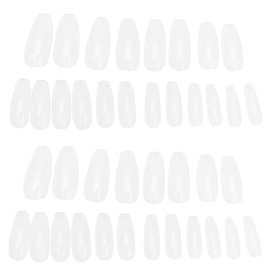 Baluue Nail Tips 500pcs Full Coverage Fake Nails Abs Material Easy to File Paint Apply Natural Look for Nail Salons Home Diy