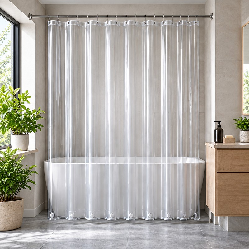 Clear PEVA Shower Curtain Liner for Bathroom – Waterproof Design