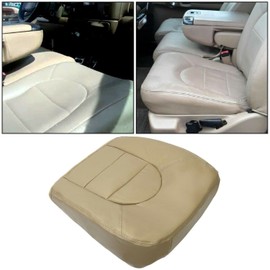 Auto Seat Replacement 2000 Ford F250 F350 F450 Lariat Super Duty Replacement Genuine Leather Seat Cover in Medium Parchment Tan (with Baby Seat (Center Console), Driver Bottom)