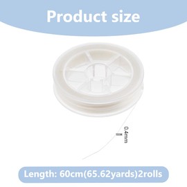DICOSMETIC 120 m Bracelet Making Band 0.4 mm Elastic Bracelet Band White Stretchy Thread Band for Bracelets Necklaces Jewellery Making Approx. 65.62 Yard (60 m) / Roll