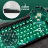 114 Keys Clear Crystal Green PBT Keycap Set, Translucent Shine