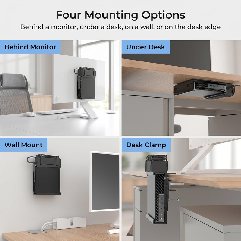 Mini PC Mount for Dell with Desk Clamp Micro PC