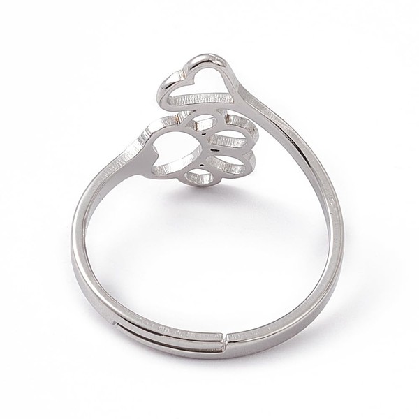 Hemasa Stainless Steel Heart & Dog Paw Prints Adjustable US