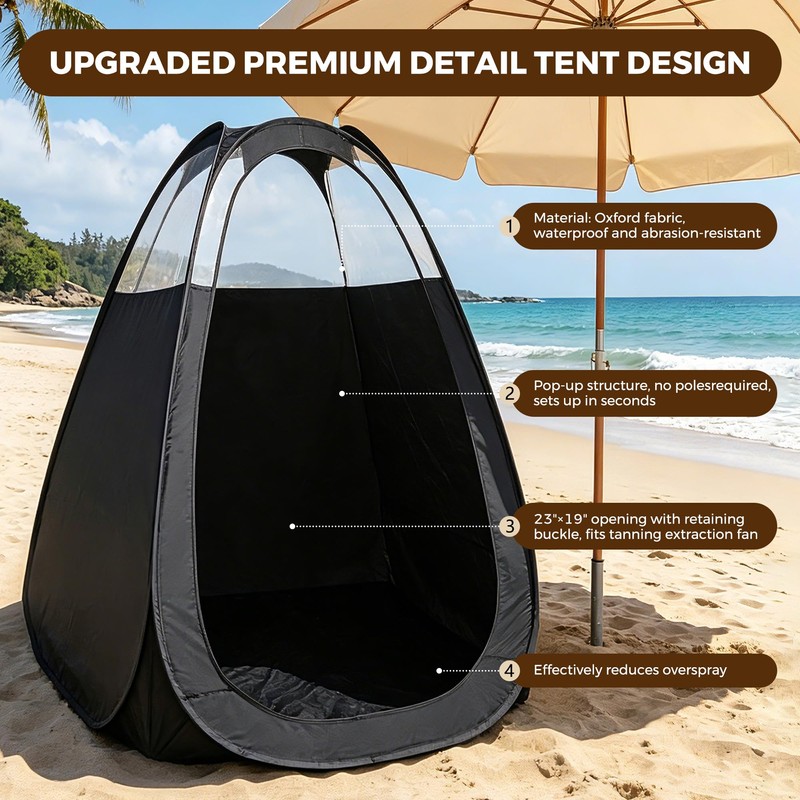 Large Spray Tan Tent Kit, Deluxe Pop Up Portable Professional
