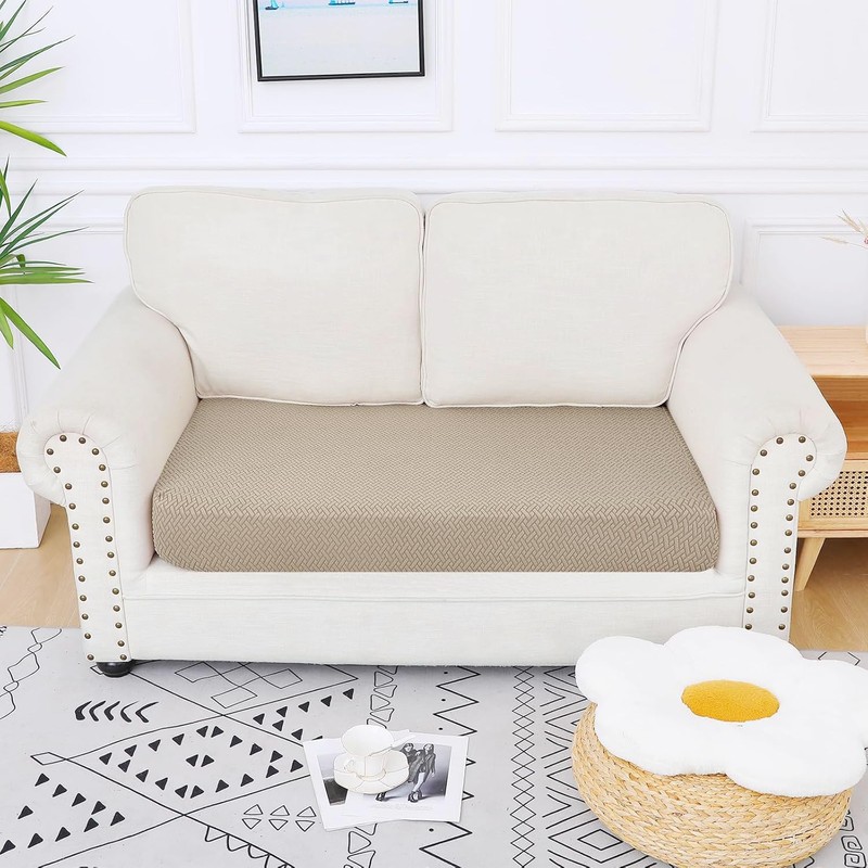Smiry Waterproof Couch Cushion Covers, Stretch Jacquard Thick Sofa Cushion