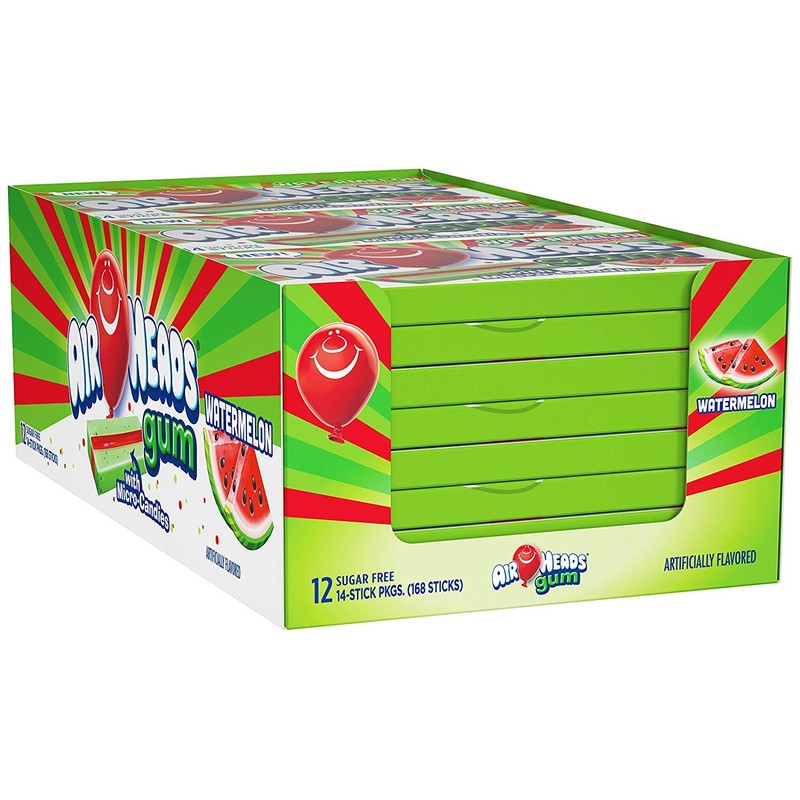 Air Heads Gum With Micro-Candies Watermelon 12 Count Sugar Free