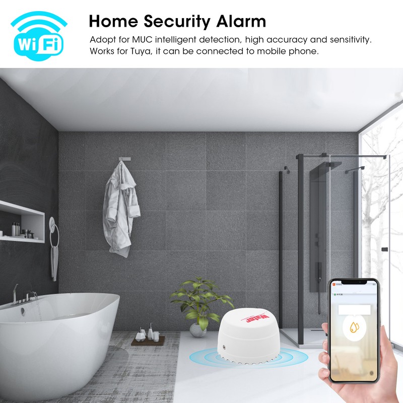 3V Wifi Wireless Water Leakage Detector Overflow Alarm Red LED