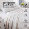 King Quilt Set – 104"x90" Soft Washed 3-Layer Lightweight Bedspread