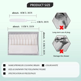 EULAPGOE 10 Sets Shower Cleaning Brush, Small Cleaning Brush Anti Clogging Cleaning Brush Multifunctional Shower Cleaning Brush Pipe Unclogger Cell Phone Hole Water Bottle Hole Crevice Cleaning Brush