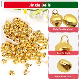 Pack of 50 bells, small bells for crafts, colourful small bells with eyelet, small bells, bells pendant, Christmas for DIY jewellery, Christmas, pet bells, 14 mm