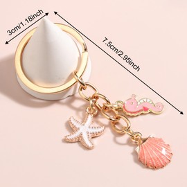 KASESSS Pack of 3 Women's Keyrings, Bag Charms, Cute, Bag Charms, Versatile, Aesthetic Keychain for Women, Bag Pendant for Purses and Bags, Backpack Pendant Cute, Blue, pink