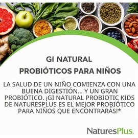 NaturesPlus GI masticables probióticos naturales para niños – 30 unidades – sabor a bayas mixtas – Soporta digestivo, inmune, respiratorio y salud de la piel – 16 cepas probióticas vivas – sin gluten – 30 porciones
