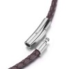 ELFASIO Braided Leather Cord 3MM Chain Necklace Stainless Steel Durable