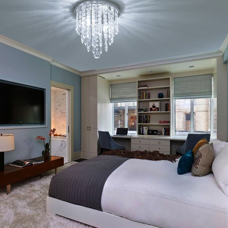 lifeholder Mini Chandelier, Crystal Chandelier Lighting, 2 Lights, Flush Mount
