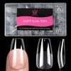 Qiek Medium Coffin Fake Nail Tips, 15 Sizes 240 PCS