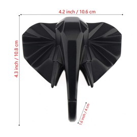Kepfire Resin Elephant Head Animal Wall Mounted Hook Black Jewelry Key Scarf Bag Hanger Robes Coat Rack Home Decoration for Bedroom Living Room Cloakroom
