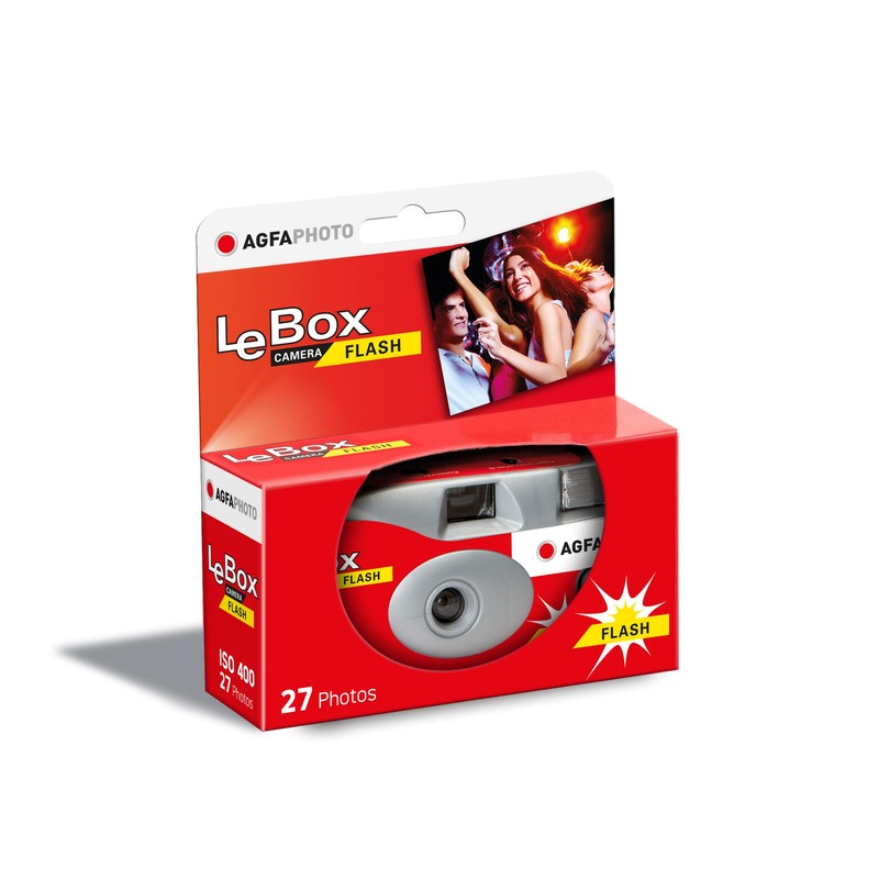 AGFAPHOTO 601020 LeBox Flash, Disposable Camera, 27 Photos, Optical Lens
