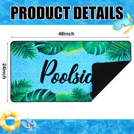 Tinideya 24" x 48" Poolside Non Slip Mat Walk Pool Mats for Floor Outdoor Rubber Mats with Drainage Outdoor and Indoor Dock Safety Pool Mat