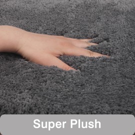 FCSDETAIL Non-slip Bath Mat 50 x 80 cm, Quick Dry Absorbent Bathroom Rug, Machine Washable Soft Microfiber Carpet for Tub, Shower, Floor, Dark Gray