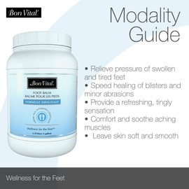 Bon Vital' - BVFB36Z Original Foot Balm for Dry Cracked Feet and Heels, Promotes Healthy Feet and Speeds Healing for Blisters and Abrasions on Heel, Increases Circualtion in Feet, 36 Oz Pump Jar