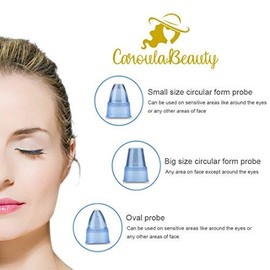 Best Blackhead Remover Vacuum Pore/Acne Cleaner Comedo Suction, LED display, USB rechargable with Bonus Blackhead Tweezer Set and Silicone Face Brush