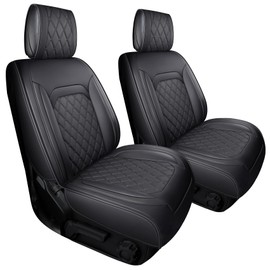 Aierxuan Jeep Wrangler JK JL Front Seat Covers Custom Fit 2/4 Door 2007-2026 Unlimited Rubicon 392 Sahara Willys Sport High Altitude Truck Pickup Waterproof Leather(2 PCS Front/Black1)