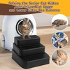 BALAPET Adjustable 3 Steps Litter Box Ramp with Filter Function,