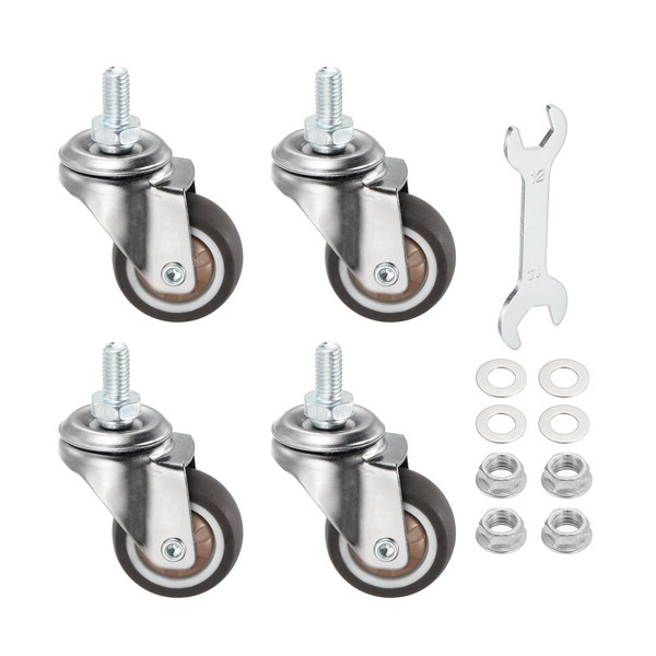 PATIKIL 1.5 Inch Stem Casters, 4 Pack Low Profile TPR