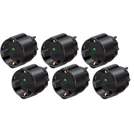 Pack of 6 Brennenstuhl Travel Plug/Adapter Protective Contact for USA, Japan, Black, 1508550 (6, Adapter USA)