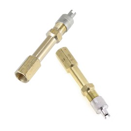 Ferianl 2PCS 50mm/1.97" Car Tire Valve Extension Adaptor, Brass Auto Air Tire Valve Stem Extender, Inflation Straight Bore, Universal for Vehicles, Trucks, RVs, Bike, Motorcycle and More