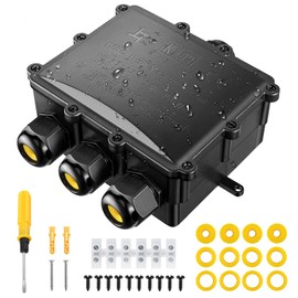 Junction Box IP68 Waterproof Cable Connector, Kohree Clamping Box for Outside Larger 4-Way Connection Box for 4 mm - 14 mm Cable Diameter M25 Cable Gland PC and PVC