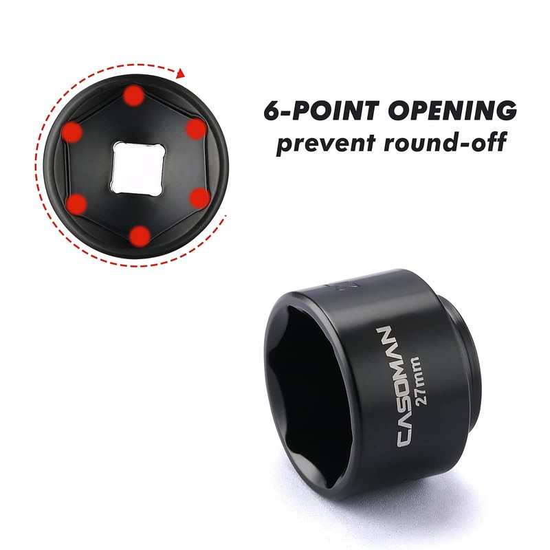 CASOMAN 5 Pieces 3/8" Drive Low Profile Oil Filter Socket